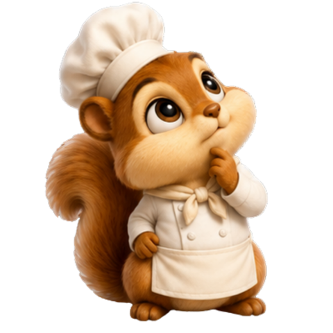 Fresh Chef mascot looking up